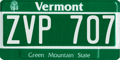 VT license plate ZVP707
