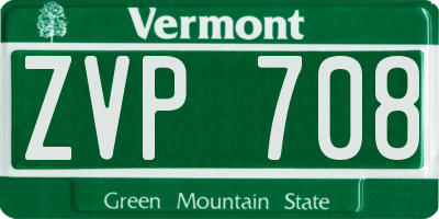VT license plate ZVP708