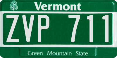 VT license plate ZVP711