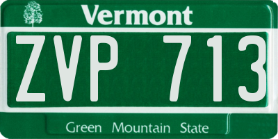 VT license plate ZVP713