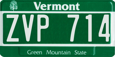 VT license plate ZVP714