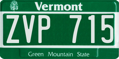 VT license plate ZVP715
