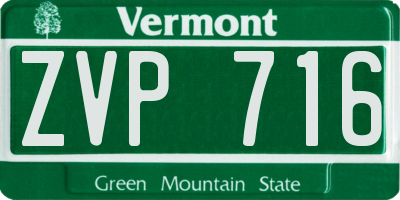 VT license plate ZVP716