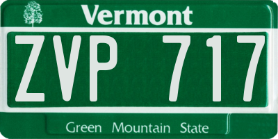 VT license plate ZVP717