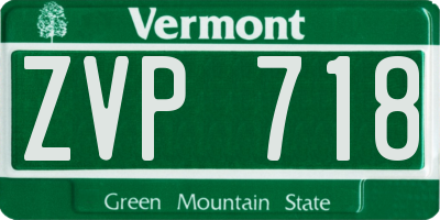 VT license plate ZVP718