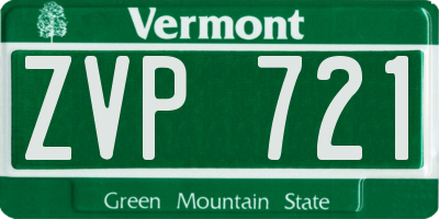 VT license plate ZVP721