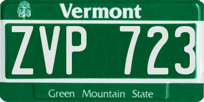 VT license plate ZVP723