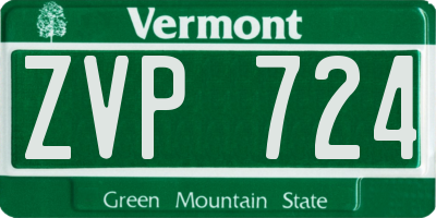 VT license plate ZVP724