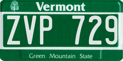 VT license plate ZVP729