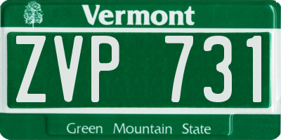 VT license plate ZVP731