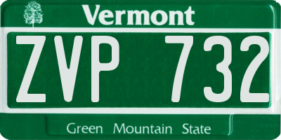 VT license plate ZVP732
