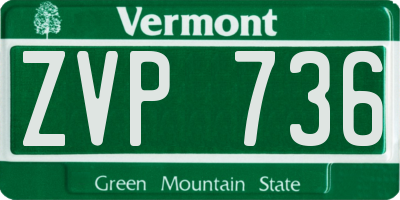 VT license plate ZVP736