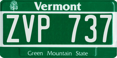 VT license plate ZVP737
