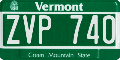 VT license plate ZVP740