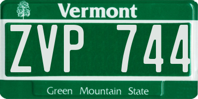 VT license plate ZVP744