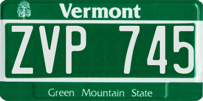 VT license plate ZVP745