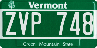 VT license plate ZVP748
