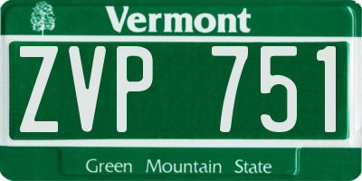 VT license plate ZVP751