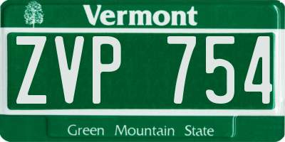VT license plate ZVP754