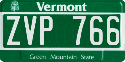 VT license plate ZVP766