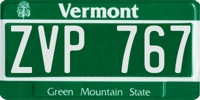 VT license plate ZVP767