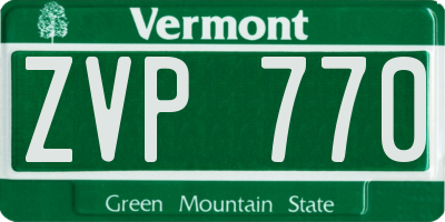 VT license plate ZVP770