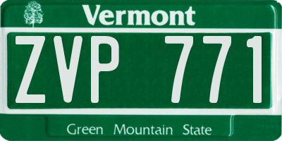 VT license plate ZVP771