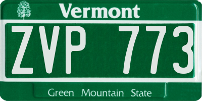 VT license plate ZVP773