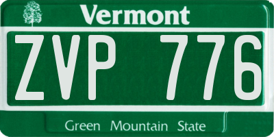 VT license plate ZVP776