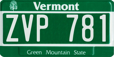 VT license plate ZVP781