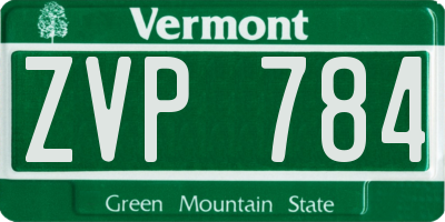 VT license plate ZVP784