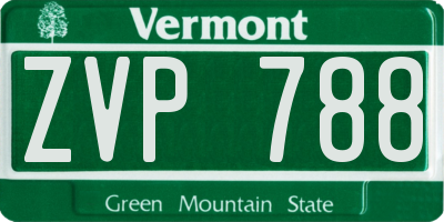 VT license plate ZVP788