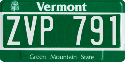 VT license plate ZVP791