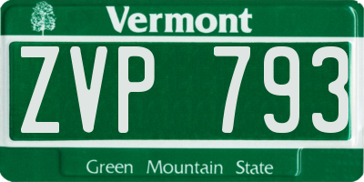 VT license plate ZVP793
