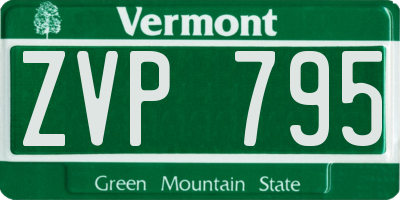 VT license plate ZVP795