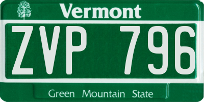 VT license plate ZVP796