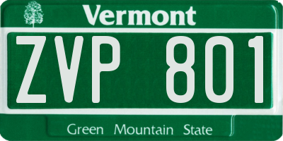 VT license plate ZVP801