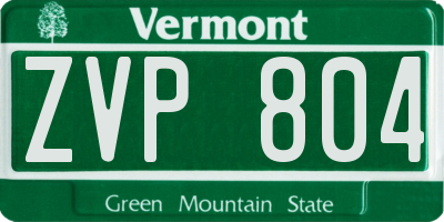 VT license plate ZVP804