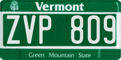 VT license plate ZVP809