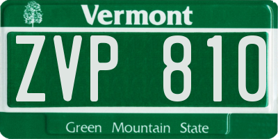 VT license plate ZVP810