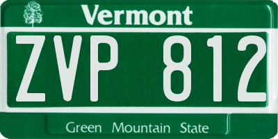 VT license plate ZVP812