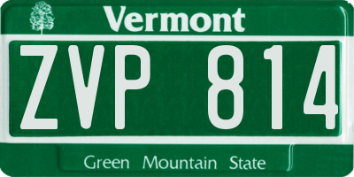 VT license plate ZVP814