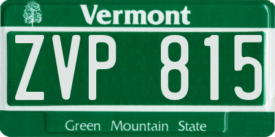 VT license plate ZVP815