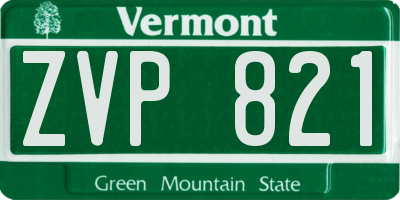 VT license plate ZVP821