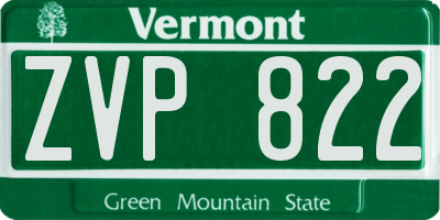 VT license plate ZVP822