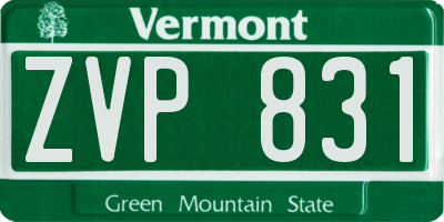VT license plate ZVP831