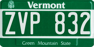 VT license plate ZVP832