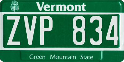 VT license plate ZVP834