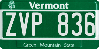 VT license plate ZVP836