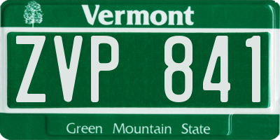 VT license plate ZVP841